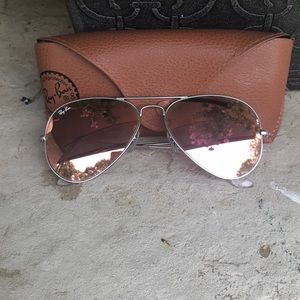 Rayban copper mirrored frames aviators